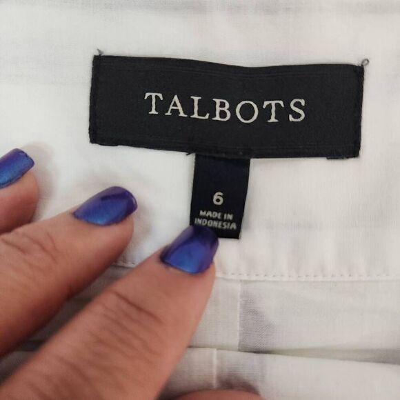 Talbots Size 6 Asymmetrical Stripes A Line Skirt Career Knee-Length U - Picture 5 of 6